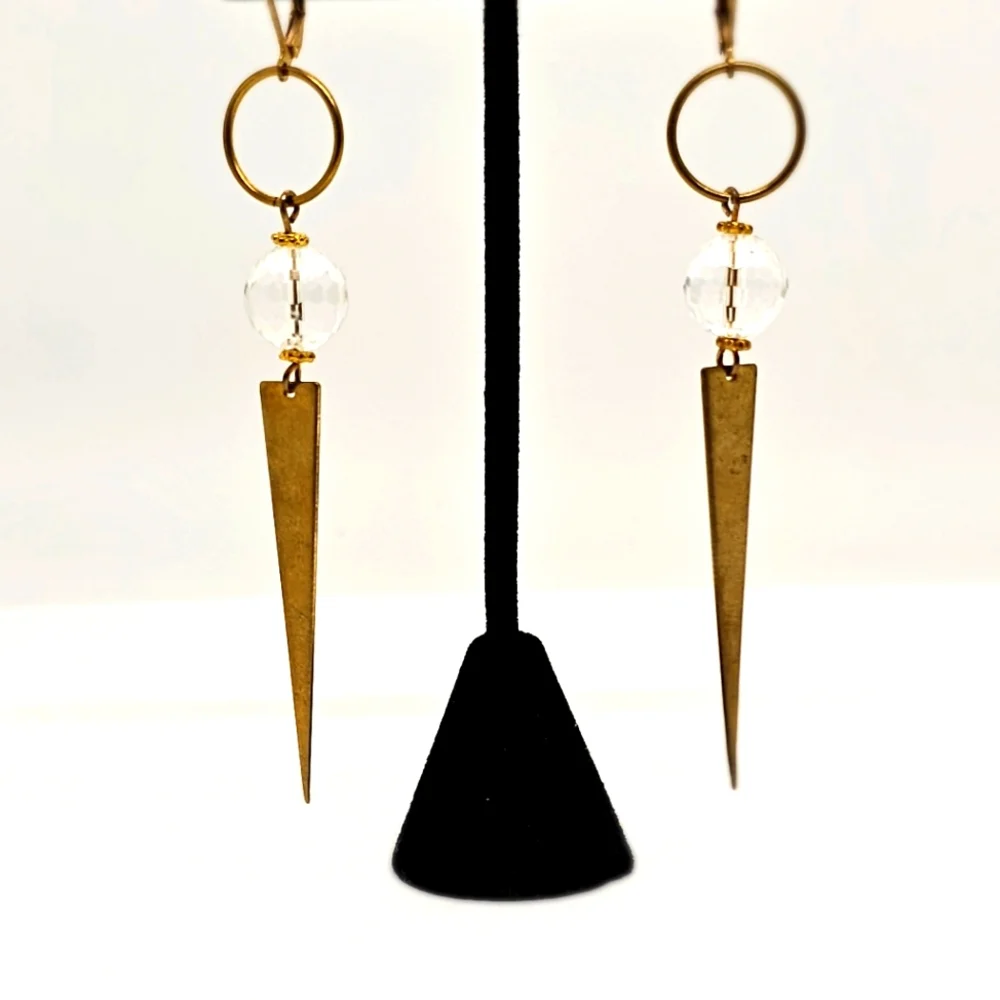 NWT Brass Point Boutique Series Faceted Quartz Earrings 🔮💎⏬️